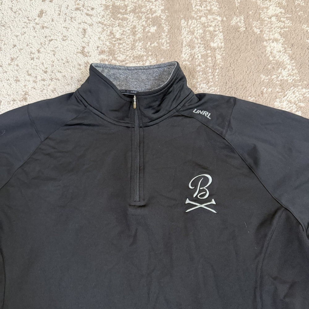 UNRL Barstool Sports Golf 1/4 Zip Pullover Mens L Black Performance Stretch